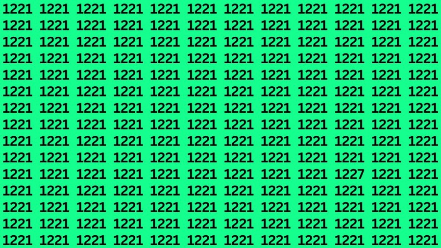 Observation Brain Test: If you have Keen Eyes Find the Number 1227 among 1221 in 15 Secs