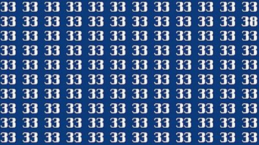 Observation Brain Test: If you have Keen Eyes Find the Number 38 among 33 in 15 Secs