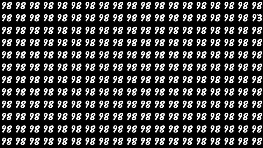 Observation Brain Test: If you have Keen Eyes Find the Number 93 among 98 in 15 Secs