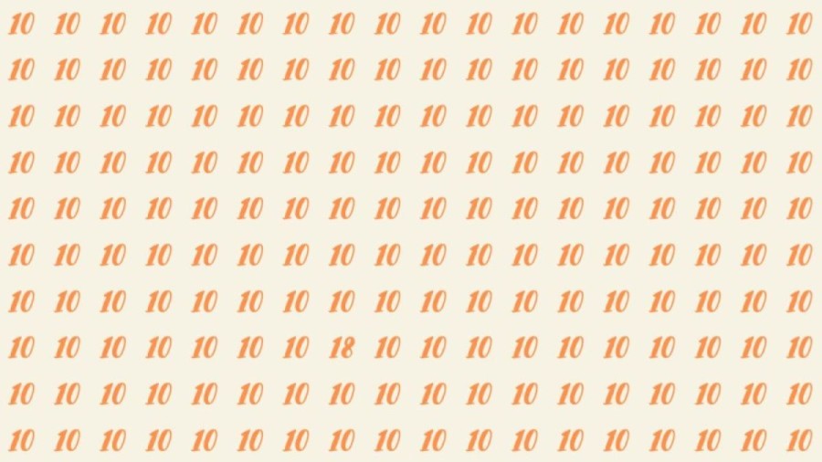 Observation Skill Test: Can you find the number 18 among 10 in 10 seconds?