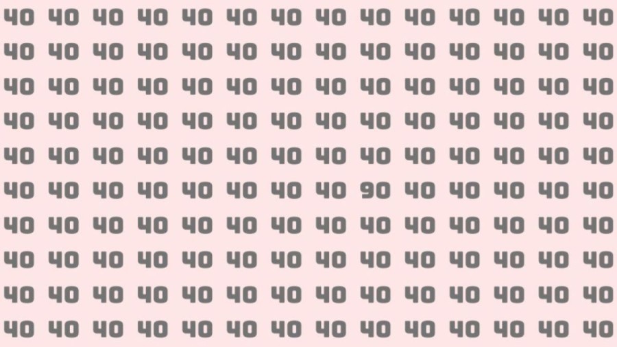 Observation Skill Test: Can you find the number 90 among 40 in 10 seconds?