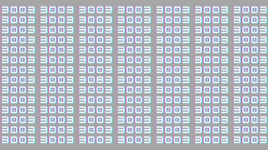 Observation Skills Test: Can you find the Number 3083 among 3003 in 10 seconds?