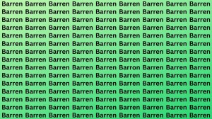 Optical Illusion: If you have Sharp Eyes Find the Word Barron among Barren in 15 Secs