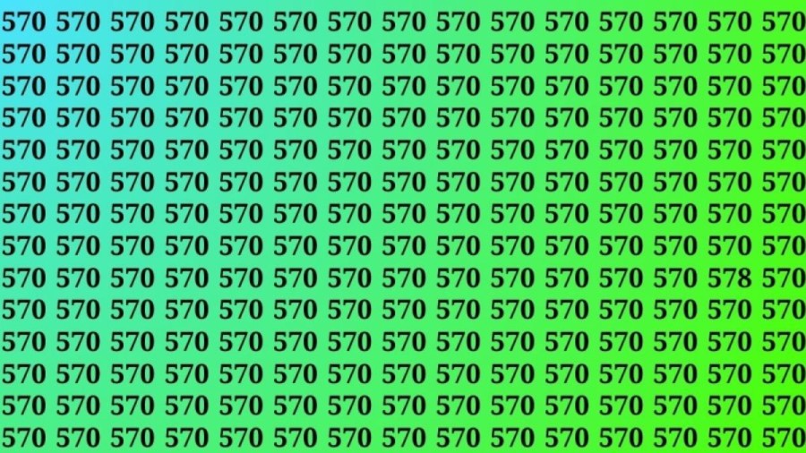 Observation Skills Test: If you have Keen Eyes Find the Number 578 among 570 in 15 Secs