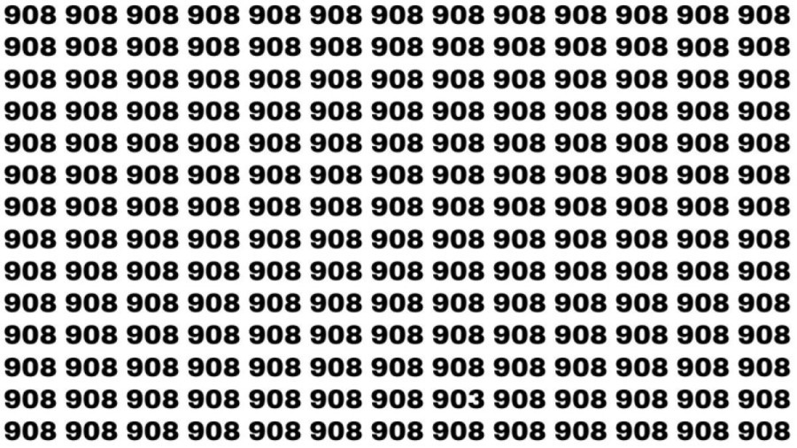 Observation Skills Test: If You Have Sharp Eyes Find the Number 903 Among 908 in 20 Secs