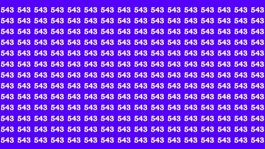 Optical Illusion: If you have Eagle Eyes Find the Number 548 among 543 in 15 Secs