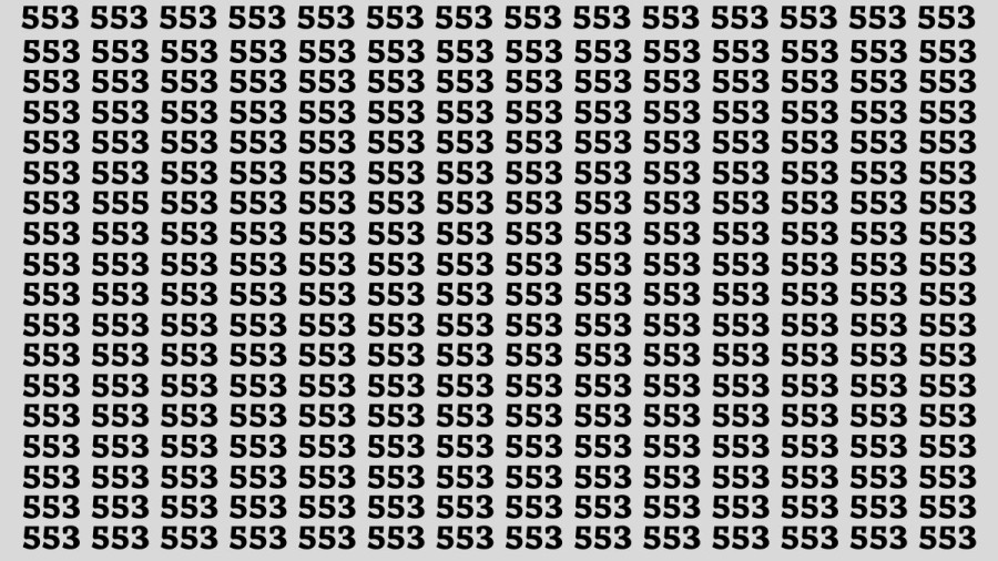 Optical Illusion: If you have Sharp Eyes Find the number 555 among 553 in 15 Secs