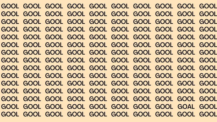 Optical Illusion: If you have Sharp Eyes Find the Word Goal in 15 Secs