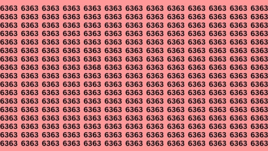 Optical Illusion: If you Hawks Eyes find the Number 6368 among 6363 in 13 seconds?