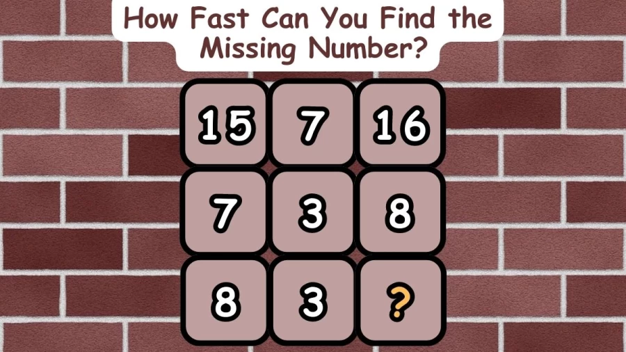 Brain Teaser Math Test: How Fast Can You Find the Missing Number?