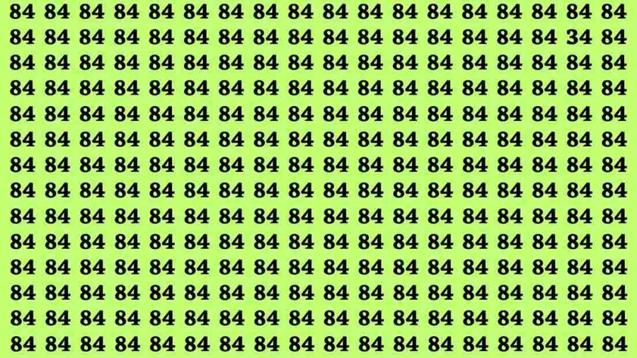 Brain Test: If you have Eagle Eyes Find the Number 34 among 84 in 12 Secs