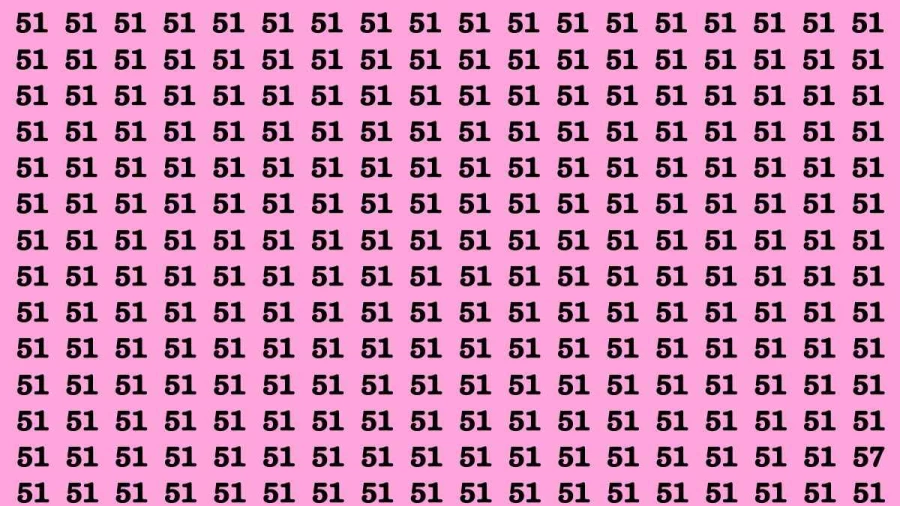 Brain Test: If you have Eagle Eyes Find the Number 57 among 51 in 15 Secs