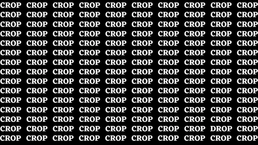 Brain Test: If you have Hawk Eyes Find the word Drop among Crop in 18 Secs