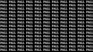 Brain Test: If you have Hawk Eyes Find the Word Pull among Pall in 16 Secs