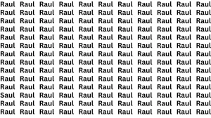 Brain Test: If you have Hawk Eyes Find the Word Saul among Raul in 18 Secs