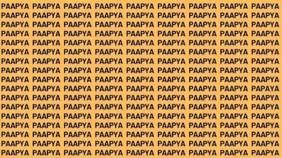 Brain Test: If You Have Sharp Eyes Find The Word Papaya in 20 Secs