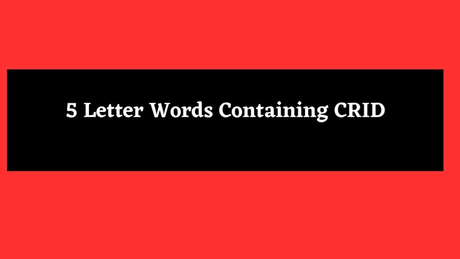 5 Letter Words Containing CRID - Wordle Hint