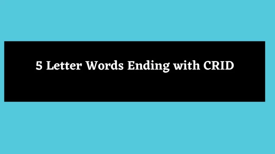 5 Letter Words Ending with CRID - Wordle Hint