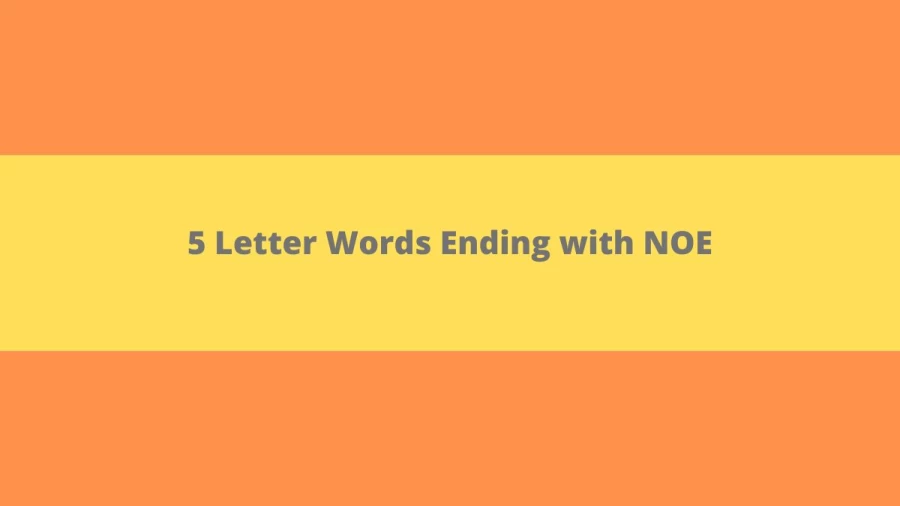 5 Letter Words Ending with NOE - Wordle Hint