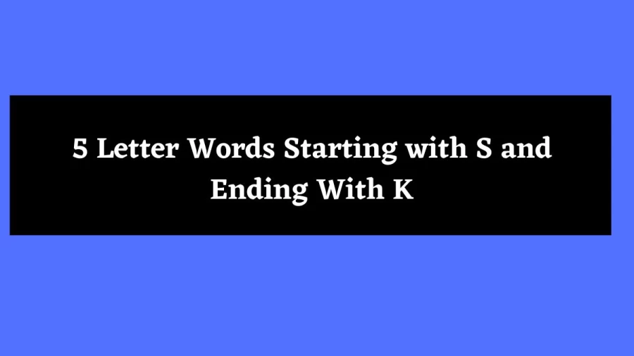 5 Letter Words Starting with S and Ending With K - Wordle Hint