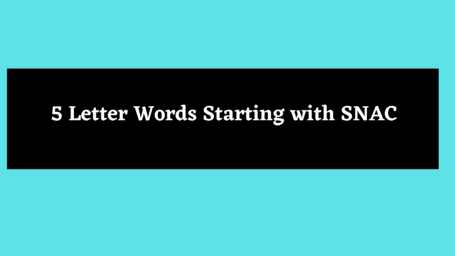 5 Letter Words Starting with SNAC - Wordle Hint