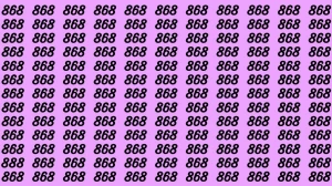 Observation Brain Test: Can you find the number 888 among 868 in 10 seconds?