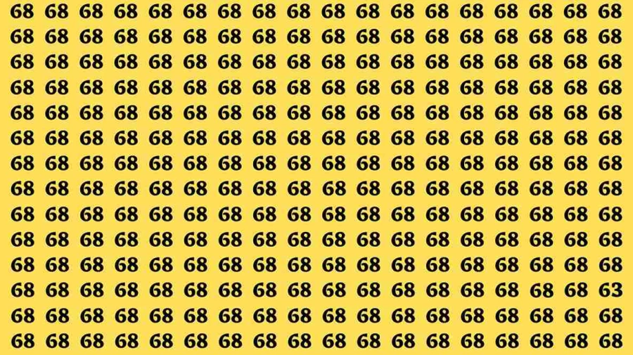 Observation Brain Test: If you have Eagle Eyes Find the Number 63 among 68 in 12 Secs