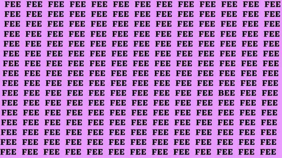 Observation Brain Test: If you have Eagle Eyes Find the Word Bee among Fee in 15 Secs