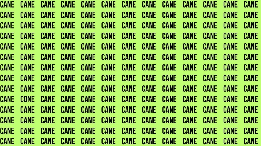 Observation Brain Test: If you have Eagle Eyes Find the Word Cone among Cane in 12 Secs