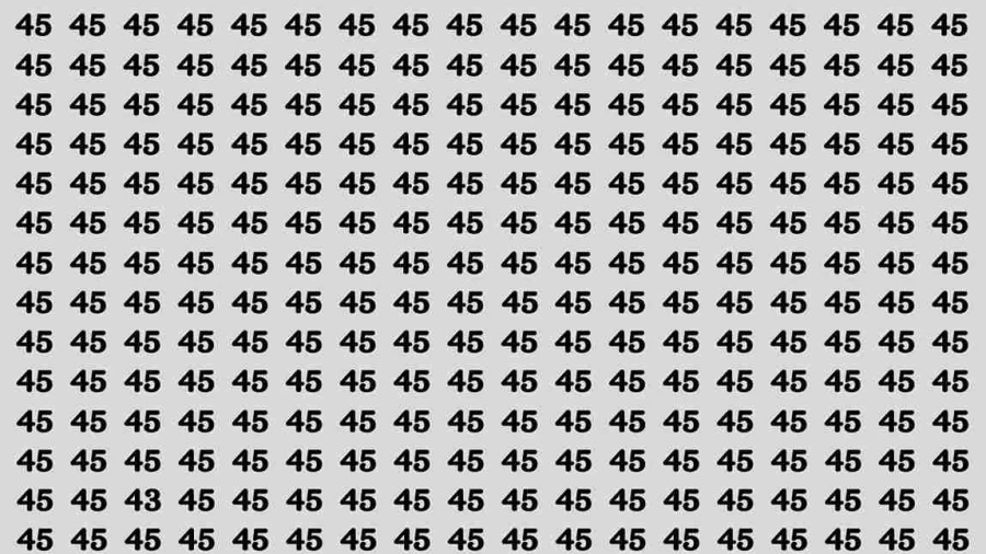 Observation Brain Test: If you have Hawk Eyes Find the Number 43 among 45 in 15 Secs