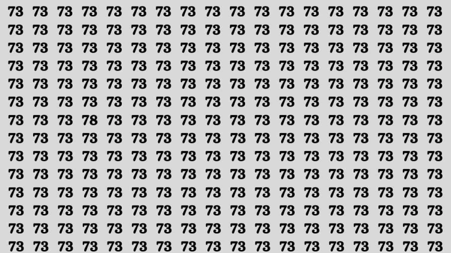 Observation Brain Test: If you have Hawk Eyes Find the Number 78 among 73 in 15 Secs