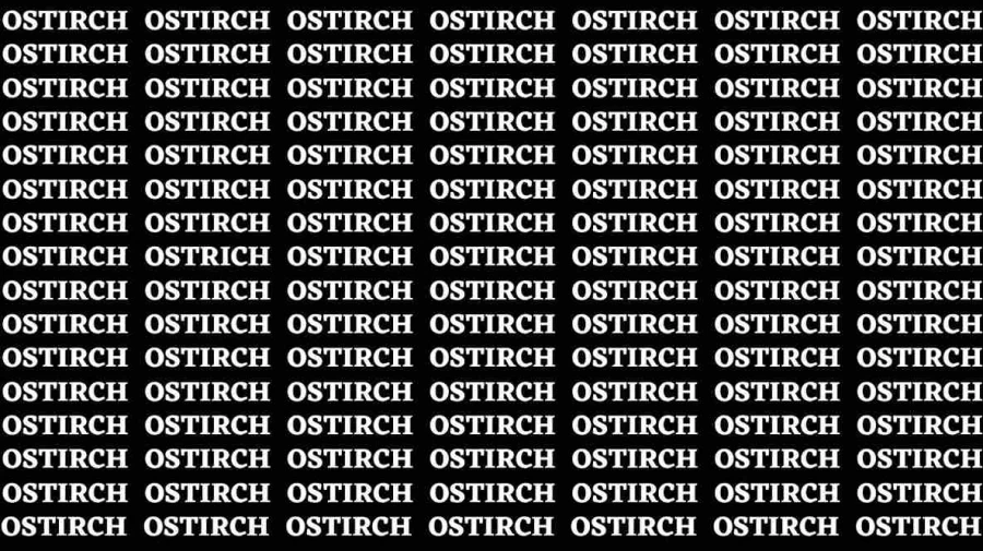 Observation Brain Test: If you have Hawk Eyes Find the Word Ostrich in 18 Secs