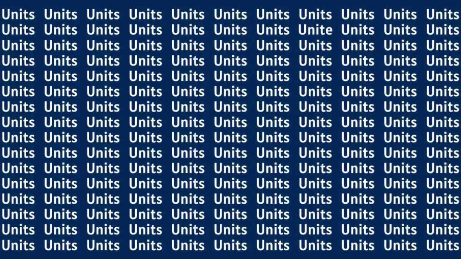 Observation Brain Test: If you have Hawk Eyes Find the Word Unite among Units in 15 Secs