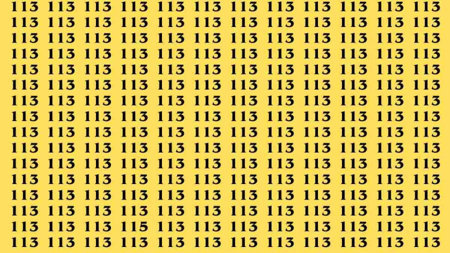 Observation Brain Test: If you have Keen Eyes Find the Number 115 among 113 in 15 Secs