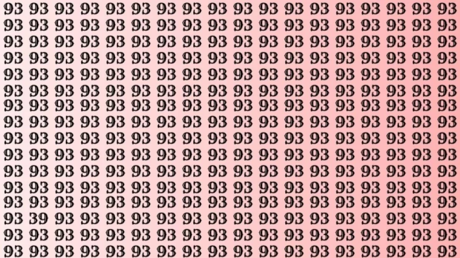 Observation Brain Test: If you have Sharp Eyes Find the number 39 among 93 in 20 Secs