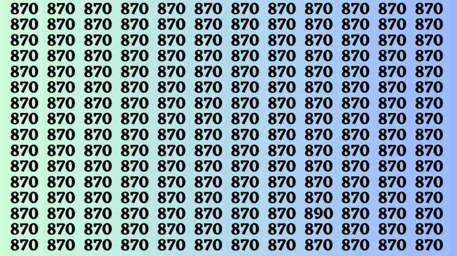 Observation Brain Test: If you have Sharp Eyes Find the number 890 in 20 Secs