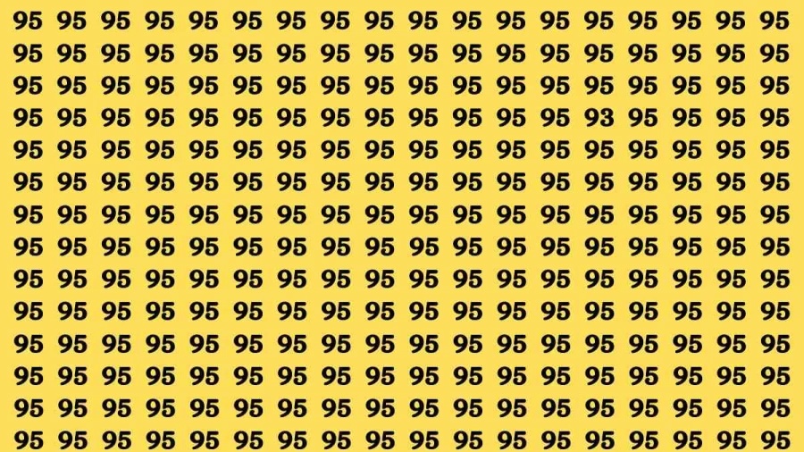 Observation Brain Test: If you have Sharp Eyes Find the number 93 among 95 in 20 Secs