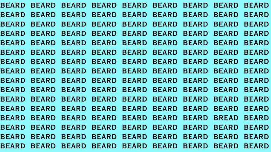 Observation Brain Test: If you have Sharp Eyes Find the Word Bread among Beard in 15 Secs