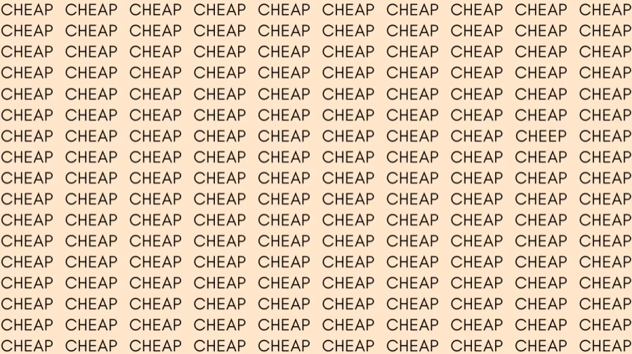 Observation Skill Test: If you have Eagle Eyes find the word Cheep among Cheap in 9 Secs