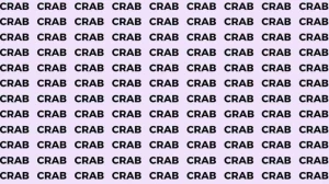 Observation Skill Test: If you have Eagle Eyes find the Word Grab among Crab in 20 Secs