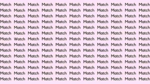 Observation Skill Test: If you have Hawk Eyes find the Word Watch among Match in 20 Secs