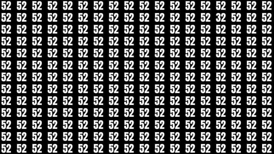 Observation Skills Test: If you have Sharp Eyes find the Number 32 among 52 in 13 Secs