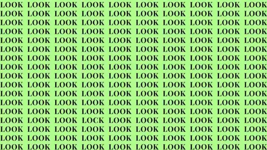 Optical Illusion Challenge: If you have Eagle Eyes find the Word Lock among Look in 15 Secs