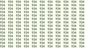 Optical Illusion: If you have Sharp Eyes Find the number 984 among 934 in 15 Seconds?