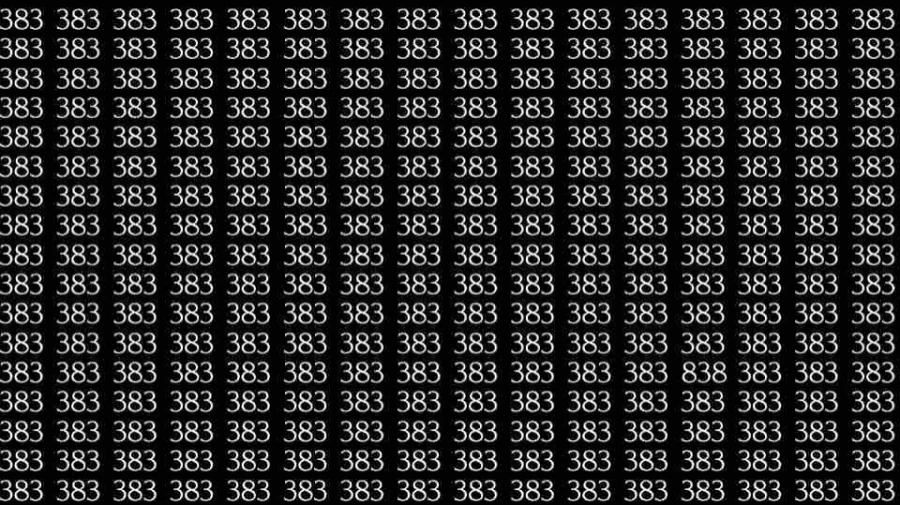 Optical Illusion Skill Test: If you have eagle eyes find 838 among 383 in 5 Seconds?