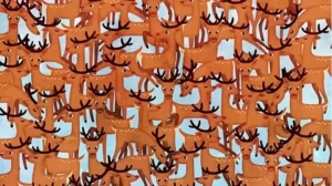 Optical Illusion Vision Test: There is a Robotic Reindeer Hidden among these Reindeers. Do You See It?