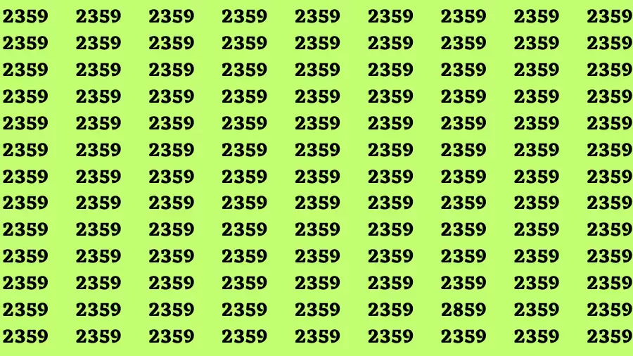 Brain Test: If you have 50/50 Vision Find the Number 2859 in 15 Secs