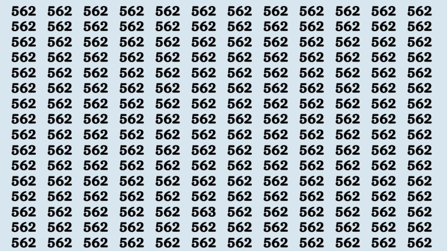 Observation Brain Test: If you have 50/50 vision Find the Number 563 among 562 in 12 Seconds