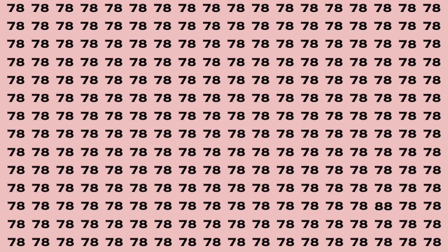 Observation Brain Test: If you have 50/50 vision Find the Number 88 among 78 in 15 Secs