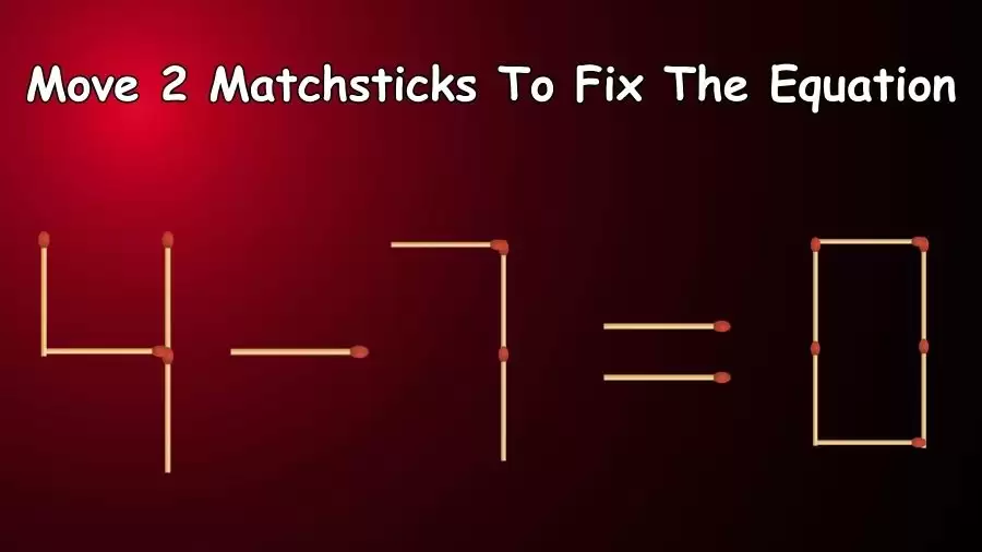 Brain Teaser: Can You Move 2 Matchsticks To Fix The Equation Within 30 Secs? Maths Puzzle